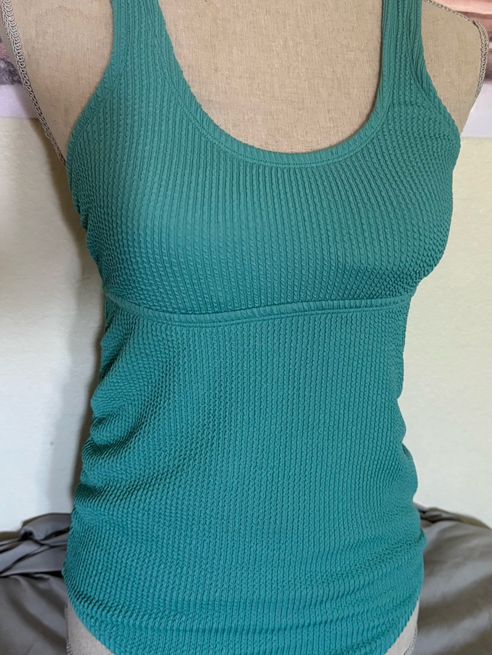 Ingrid & Isabel Teal Ribbed Scoop Neck Bathing Suit